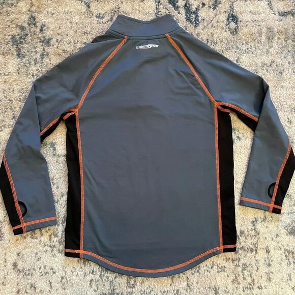 Brothers | Warm Gear Gray Black Orange 1/4 Zip Pullover Youth Small 8 Athletic - Picture 6 of 9